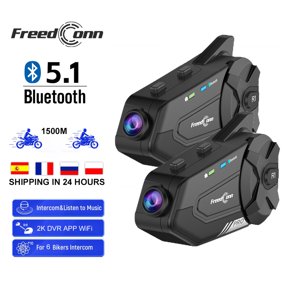 Universal Motorcycle Helmet Intercom Headset - Headset Bluetooth Freedconn untuk Helm Motor,