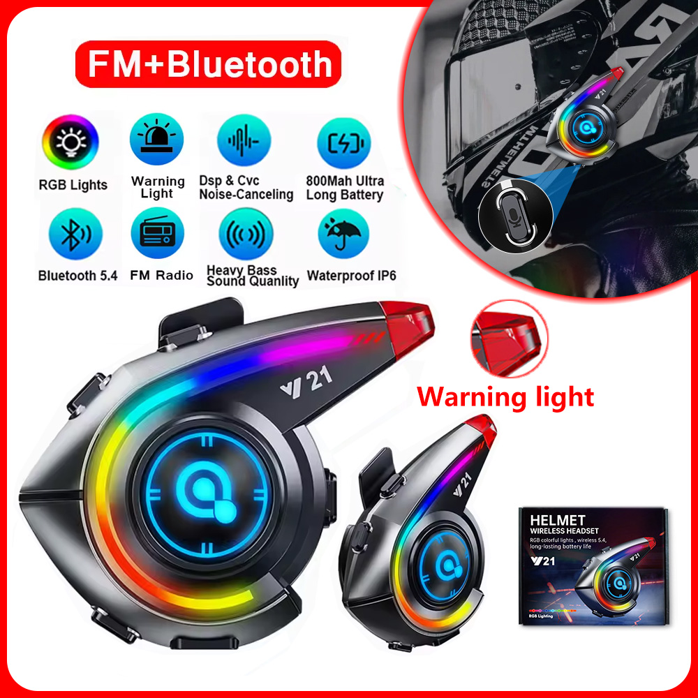 Full Face Motorcycle Helmet With Bluetooth - Y21 Headphone Helm Bluetooth 5.4 Headphone