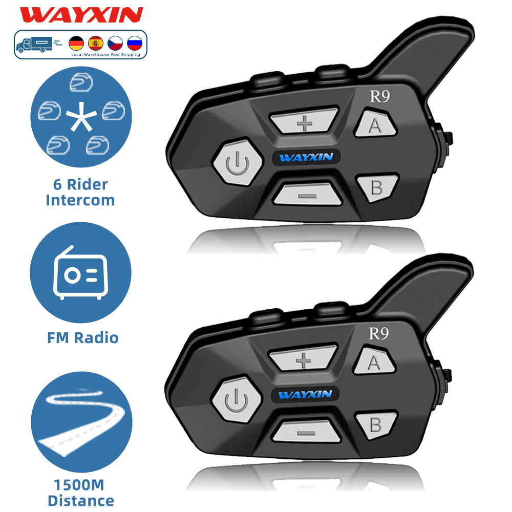 Universal Motorcycle Helmet Intercom Headset - WAYXIN R9 headset helm interkom sepeda