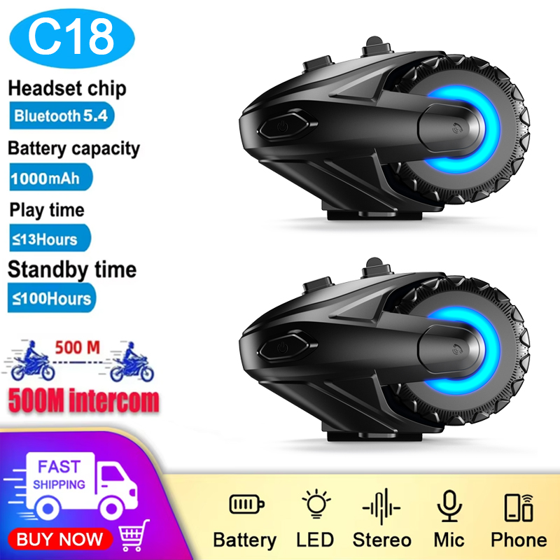 Universal Motorcycle Helmet Intercom Headset - 1/2Pcs Headset Interkom Helm Motor Bluetooth