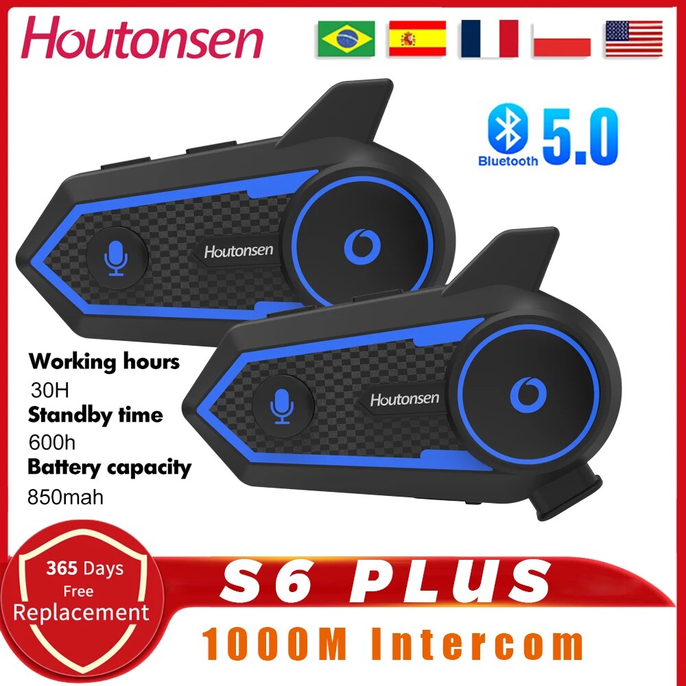 Universal Motorcycle Helmet Intercom Headset - Housonsen S6 PLUS helm sepeda motor,