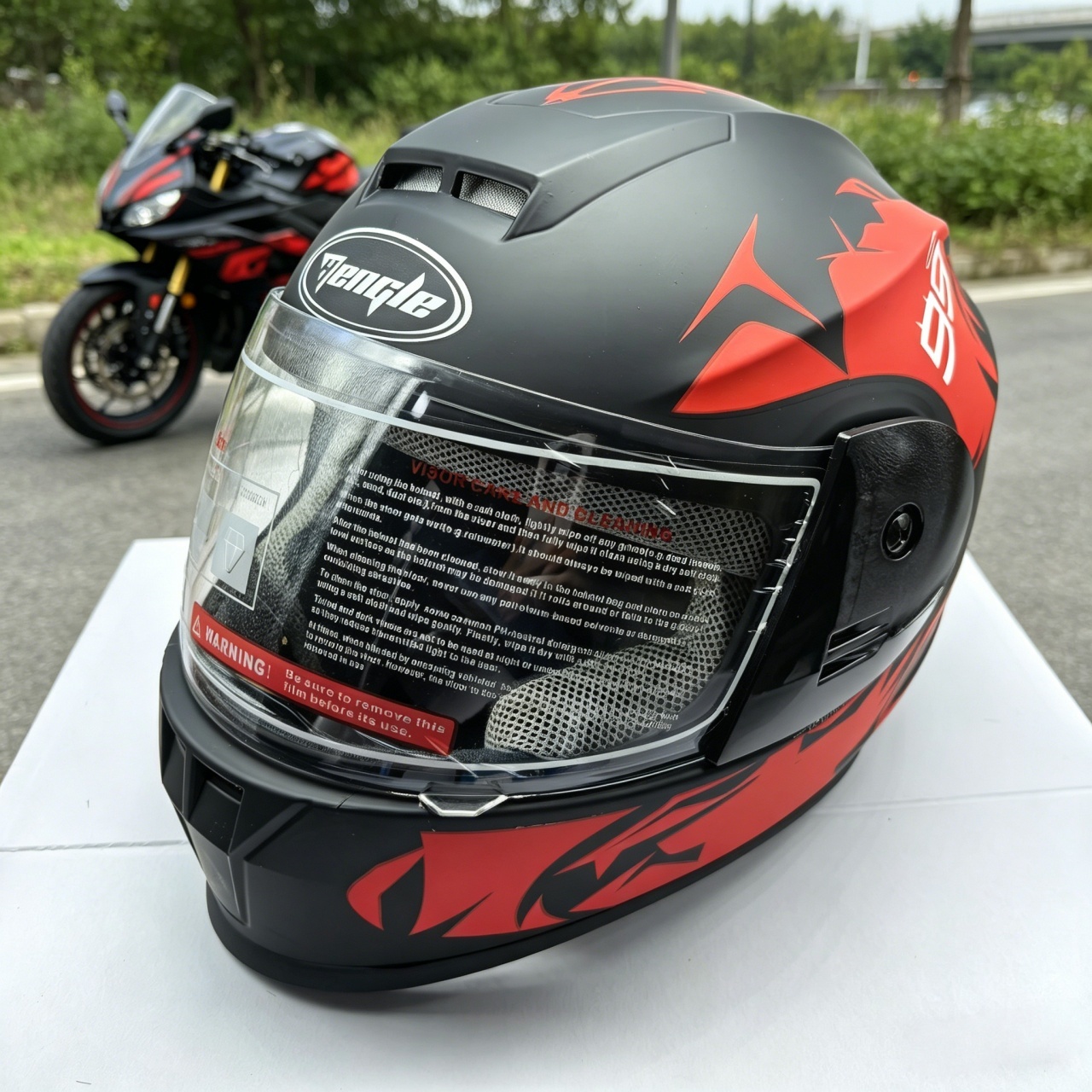 Helm Sepeda Motor Full Face Du - Dual Visor Motorcycle Racing Helmet ulasan dan harga