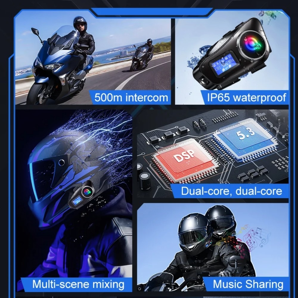 1 Atau 2 Buah Interkom Helm Mo - Universal Motorcycle Helmet Intercom Headset ulasan dan harga