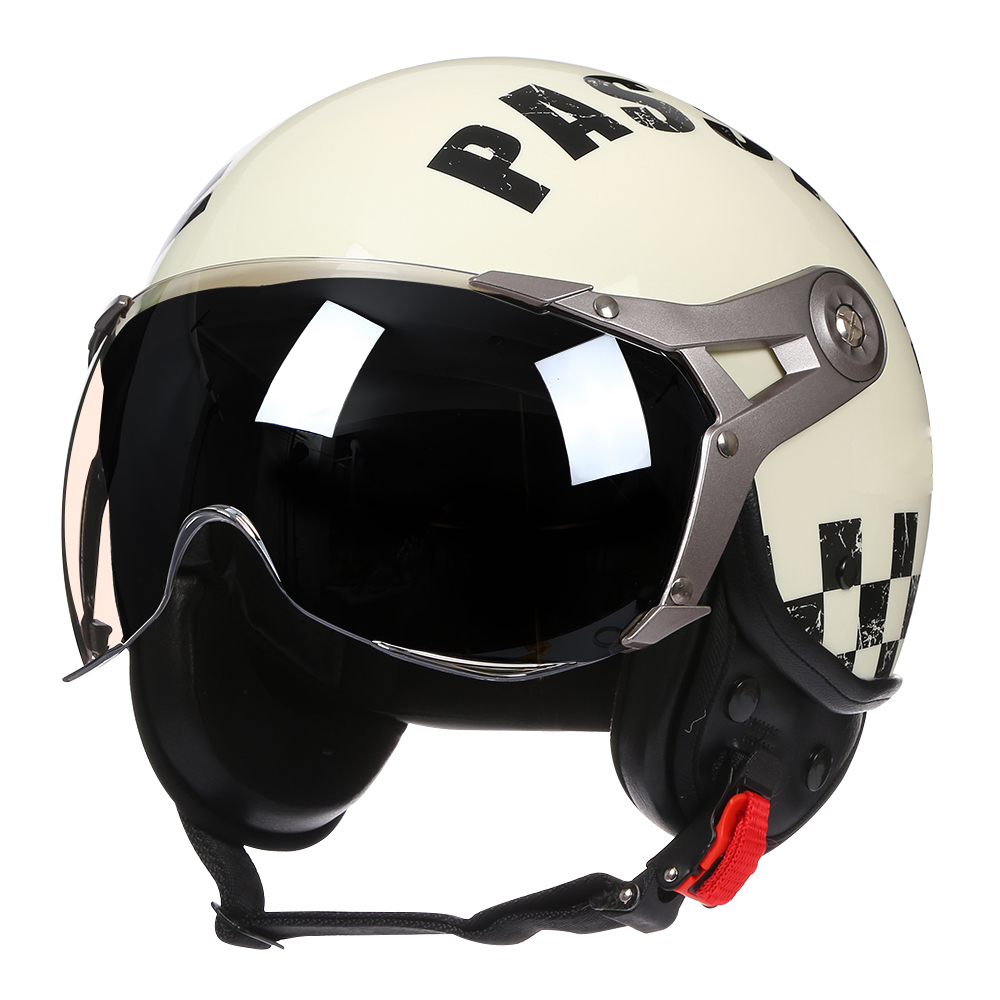 Helm sepeda motor wajah terbuk - Vintage Open Face Retro Helmet ulasan dan harga