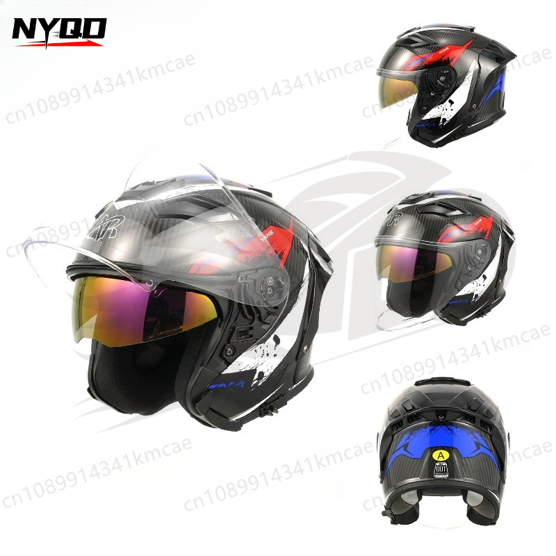 Helm Sepeda Motor Serat Karbon - Carbon Fiber Lightweight Motorcycle Helmet ulasan dan harga