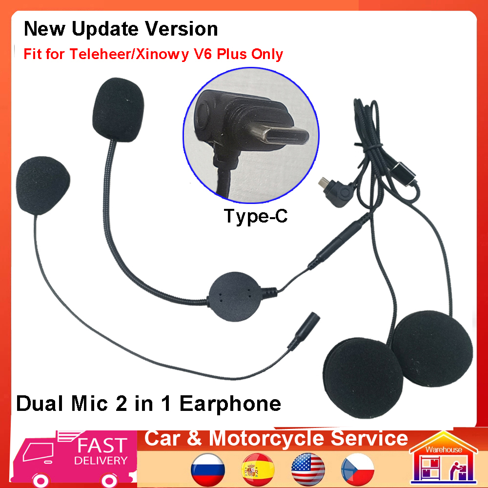 Speaker Earphone Tipe C 2 in 1 - Universal Motorcycle Helmet Intercom Headset ulasan dan harga