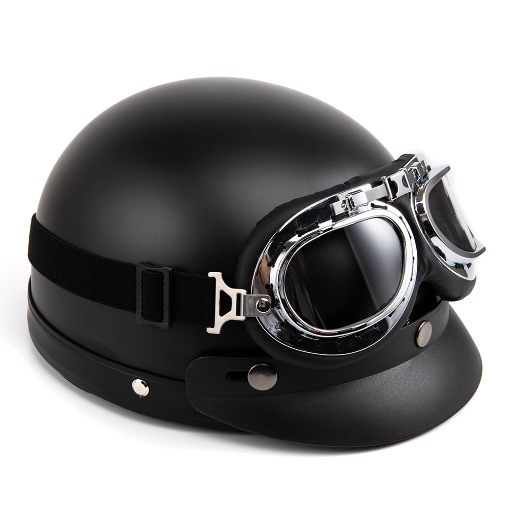 Helm Sepeda Motor Wajah Terbuk - Vintage Open Face Retro Helmet ulasan dan harga