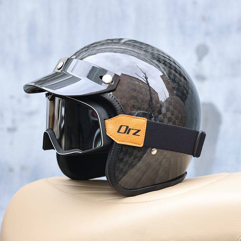 Helm Motor Serat Karbon Vintag - Carbon Fiber Lightweight Motorcycle Helmet ulasan dan harga